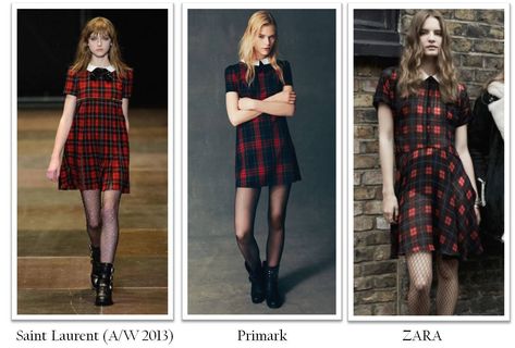 This picture is an example of the trickle-down theory. It shows how this dress started as a high fashion dress of Saint Laurent but slowly went down to the lower-end fashion houses. Trickle Up Theory Fashion Examples, Trickle Down Fashion, Trickle Up Theory Fashion, Trickle Down Theory Fashion, Theory Fashion, High Fashion Dresses, Quality Dresses, Famous Designers, Dress Forms