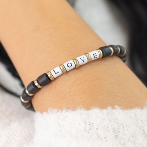 Show details for Maddox Bracelet Black Clay Bead Bracelet, Spells Love, Clay Bead Bracelet, Plunder Design, Black Clay, Clay Bead, Stylish Jewelry, Clay Beads, Bead Bracelet