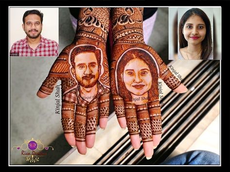 Portrait Mehandi Designs, Potrait Mehndi Design, Beginner Henna, Indian Henna, Beginner Henna Designs, Bridal Photo, Wedding Henna, Stylish Mehndi, Stylish Mehndi Designs