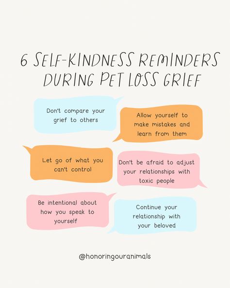 🚨 Why is Self-Kindness Your Superpower During Pet Loss Grief?   🌟 In the throes of pet loss, self-kindness can be a lifeline, gently reminding you that grieving isn't linear and that it's okay to not be okay.  ❤️️ By nurturing yourself, you keep the gifts and lessons of your pet alive, honoring the bond you share and the lessons of love they continue to teach you. Griefing Your Pet, Its Okay To Not Be Okay, Sambo, Be Okay, It's Okay, Pet Memorial, Pet Loss, Journal Prompts, Your Pet