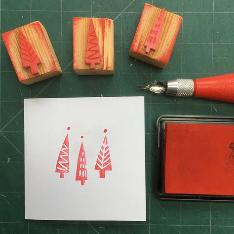 Blog | Michelle Hughes Design Lino Print Christmas, Linocut Tutorial, Homemade Christmas Card, Christmas Card Ideas, Stamped Christmas Cards, Print Christmas Card, Linocut Printmaking, Stamp Carving, Christmas Card Art