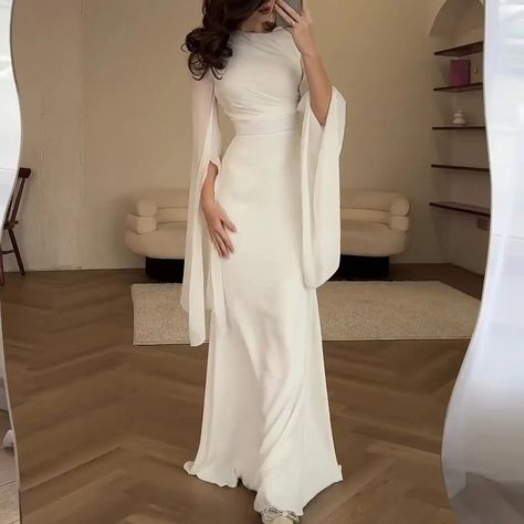 Most wanted dress Available now on our store. link in bio💕 Springtime Siren: Embrace Feminine Charm in This Bodycon Maxi Dress Women’s Spring Solid Spliced Satin Maxi Dress Sexy O Neck Slim Bodycon Hip Long Dress Summer Batwing Sleeve Hollow Evening Dress ✓Free Shipping Worldwide! ✓Limited Time Sale ✓Easy Return. Fancy Dresses Long Sleeve, White Long Sleeve Maxi Dress, Long Robes, Boxy Dress, Satin Bodycon Dress, How To Fold Sleeves, Long Bodycon Dress, Bodycon Maxi Dresses, Dresses Elegant