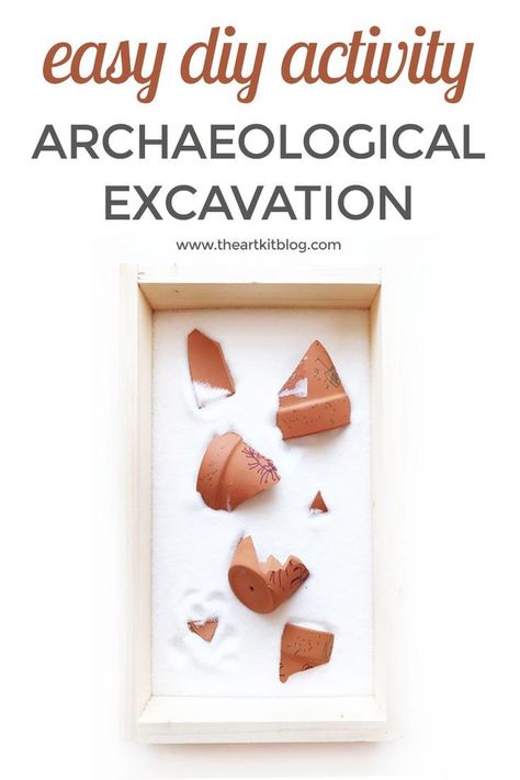 Archaeological Excavation Activity for Kids. We recently put together a quick archaeological excavation activity for the kids to go along with our current studies and they had a blast! Not only was it easy to put together with items we already had around Archaeology Activities, Archaeology For Kids, Ancient Egypt Activities, Egypt Activities, Archaeology Dig, Dino Dig, Grece Antique, Archaeological Discoveries, Diy Activities