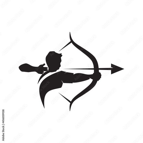 Archer man logo design template Stock Vector | Adobe Stock Archer Logo Design, Man Logo Design, Archer Logo, Archery Logo, Man Logo, America And Canada, Facade Architecture, Logo Design Template, Archery