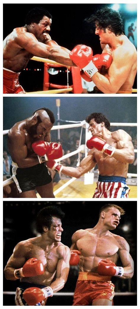 Rocky v's Apollo Creed, Clubber Lang and Ivan Drago. Clubber Lang, Rocky Boxing, Ivan Drago, Rock Balboa, Rocky Balboa 4, Rocky Balboa Edits Video, Apollo Creed And Rocky Balboa, Rocky Stallone, Rocky Balboa Boxing