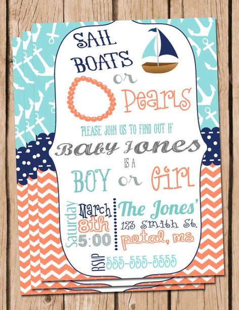 Nautical Gender Reveal, Cheyenne Floyd, Gender Reveal Invites, Pearl Invitations, Bump Ahead, November Baby, Paw Patrol Birthday Party, Gender Reveal Invitations, Gender Reveal Ideas