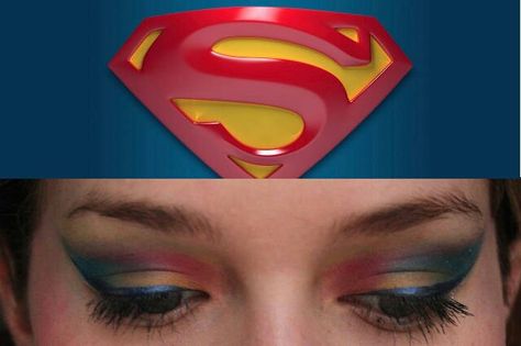 Superman! Superman Makeup, Supergirl Makeup, Superwoman Costume, Superhero Outfits, Superman Love, Logo Amp, Logo Makeup, Makeup Inspired, Wildest Fantasy