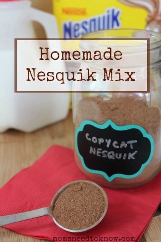 Homemade Nesquik Mix Recipe - this recipe is so stinkin' easy and so much cheaper than buying it in the store (and there are no added "mystery ingredients") Mix In A Jar, Homemade Dry Mixes, Diy Mixes, Dry Mixes, Homemade Mixes, Fussy Eaters, Chocolate Milkshake, Homemade Seasonings, Homemade Sauce