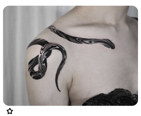 Trippy Snake Tattoo, Abstract Snake Tattoo, Snake Tattoo Shoulder, Snake Shoulder Tattoo, Black Snake Tattoo, Abstract Snake, Small Snake Tattoo, Cousin Tattoos, Shoulder Tats