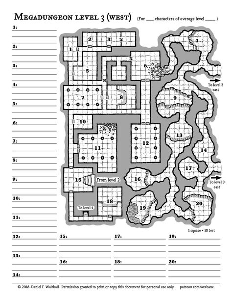 Megadungeon level 3 (map #36) | Daniel F. Walthall on Patreon