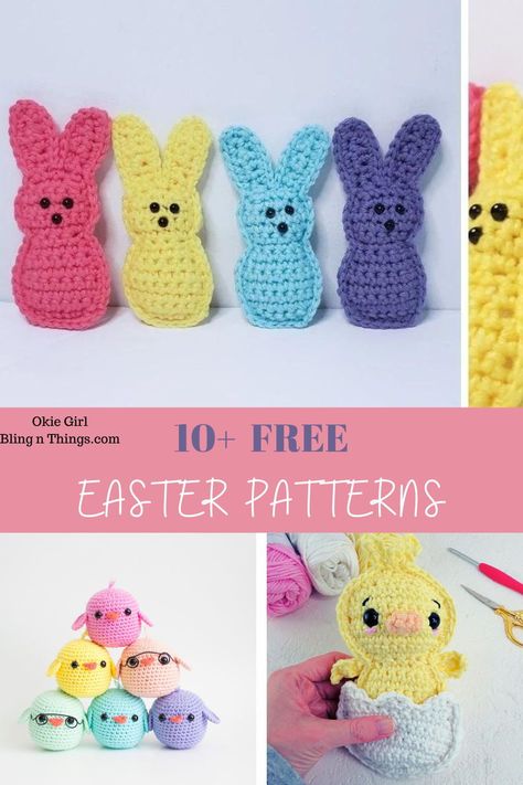 Small Crochet Easter Gifts, Peep Crochet Pattern Free, Easter Crochet Patterns Free Easy, Free Easter Crochet Patterns, Crochet Puppets, Easter Crochet Patterns Free, Angel Clothes, Easter Pattern, Crochet Holiday