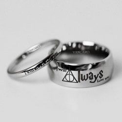 Harry Potter The Deathly Hallows Inspired His and Her Ring with ' I Will Always Love You ' Engraved Harry Potter Wedding Ring, Harry Potter Wedding Rings, Harry Potter Fanları, Harry Potter Ring, Stile Harry Potter, Harry Potter Accessories, Harry Potter Wedding Theme, His And Hers Rings, Wedding Ring Tattoo