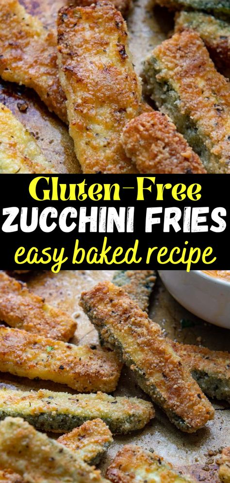 Did you know that you can make delicious and crispy gluten-free zucchini fries without using breadcrumbs? Discover the secret ingredient for a perfect grain-free snack! Zucchini Fries No Breadcrumbs, Gluten Free Onion Straws, Gluten Free Fried Zucchini, Gluten Free Zucchini Fries, Mamagourmand Recipes, Zucchini Fries Baked, Zucchini Fries Recipe, Gf Sides, Parmesan Crusted Zucchini