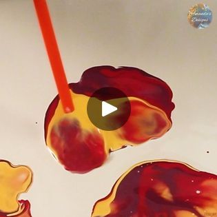 Blow Painting With Straws Ideas, Straw Painting, Blow Paint, Plaster Wall Art, Colour Painting, Paint Pouring, Gorgeous Flowers, Pouring Painting, Painting Flowers