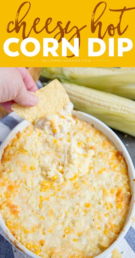 Baked Corn Dip, Cheesy Hot Corn Dip, Corn Dip Recipe, Hot Corn Dip, Corn Dip Recipes, Hot Corn, Cheesy Corn, Corn Dip, Cream Cheese Dips