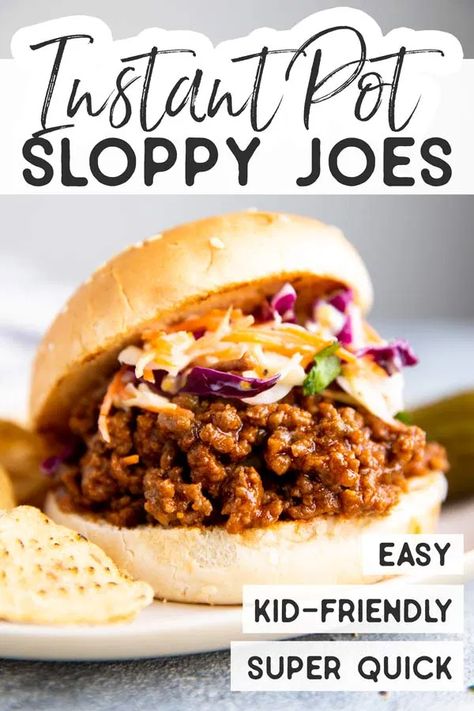 Instapot Sloppy Joe, Insta Pot Sloppy Joes Easy, Instant Pot Sloppy Joe Recipes, Sloppy Joe Instant Pot, Instant Pot Sandwiches, Instant Pot Sliders, Instant Pot Sandwich Recipes, Instapot Hamburger Recipes, Hamburger Instant Pot Recipes