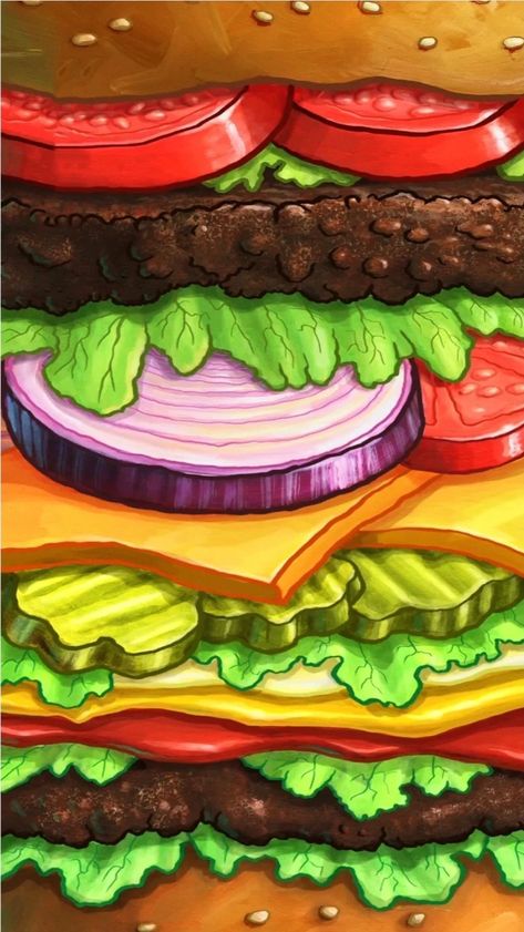 Cheeseburger Wallpaper, Burger Wallpaper, Whimsy Wallpaper, Bobs Burger, Dope Wallpaper Iphone, Canvas Art Painting Abstract, Phone Wallpapers Vintage, Spongebob Drawings, Wallpaper Wa