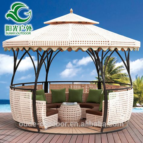 Luxury Gazebo, Garden Luxury, Outdoor Gazebo, Western Bedroom, Diy Patio Decor, Gazebo Tent, Modern Bungalow House, Backyard Pavilion, Building House Plans Designs