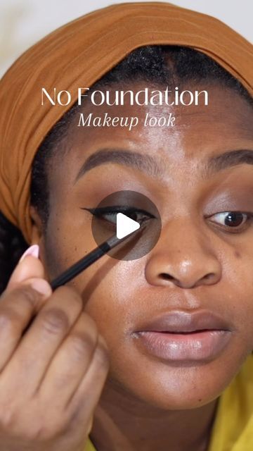 Ginika Temple on Instagram: "Have you ever done a full face without foundation? Here’s how …   COMMENT “Link” and il dm you link to register for my virtual class    Follow @rtmvirtualmakeupacademy to catch up with my mentees   Products:  @beautybytelc brow pencil “Ebony”  @milkmakeup cooking jelly blush “chill” @hudabeauty easy bake pressed powder “cinnamon bun” @patrickta contour and bronzer palette “she’s chiseled” @charlottetilbury airbrush setting spray  @onesize translucent setting powder  @ardellbeauty no glue lashes  @inglot_ca “gel liner “ 77 @purito_official face cream  @rarebeauty liquid blush “joy”" Cinnamon Eye Makeup, Soft Glam Black Women Makeup, Simple Makeup Eyeliner, Dark Skin Eye Makeup, Makeup Without Powder, Makeup Dark Skin, Jelly Blush, Dark Skin Makeup Tutorial, Translucent Setting Powder