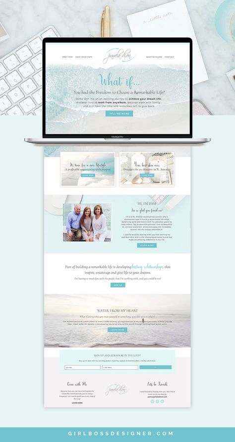 Beach Theme Website Design, Resources Page Website Design, Coastal Website Design, Wellness Website Design, Feminine Website Design, Wellness Website, Coach Website, Wordpress Design, Website Design Layout