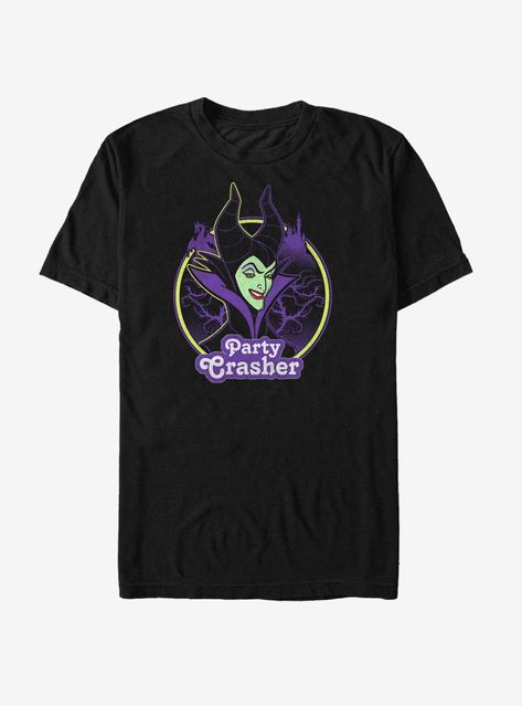 Disney Sleeping Beauty Maleficent Party Crasher T-Shirt Maleficent Party, Sleeping Beauty Maleficent, Disney Sleeping Beauty, Mens Graphic T, Disney Men, Beauty Design, Plus Size Shopping, Black Xs, Maleficent