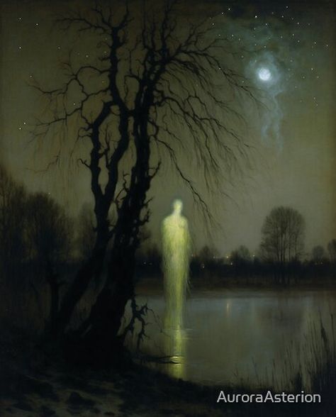 Murky Water Aesthetic, Ghosts Art, Murky Water, Water Ghost, Spirit Ghost, Night Gallery, Water Aesthetic, Witch Doctor, Lake Art