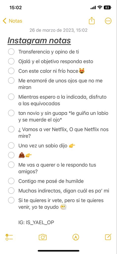 Instagram notas ideas Spanish Instagram Notes, Ideas For Ig Notes, Cute Ig Notes, Instagram Bio Ideas Spanish, Cool Insta Notes Ideas, Notes Ig Ideas, Note Ig Ideas, Captions For Instagram Español, Ig Note Ideas