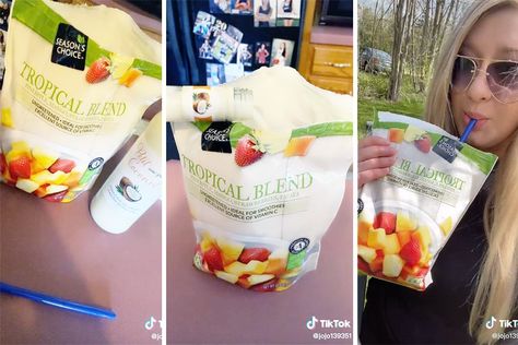 People Are Making “Adult Capri Sun” Drinks with Bags of Frozen Fruit and Wine Adult Juice Pouch Recipes, Adult Capri Sun, Adult Capri Sun Pouches Recipes, Adult Capri Sun Recipe, Frozen Fruit Cocktails, Frozen Fruit Drinks, Coconut Wine, Wine Slush, Frozen Bag