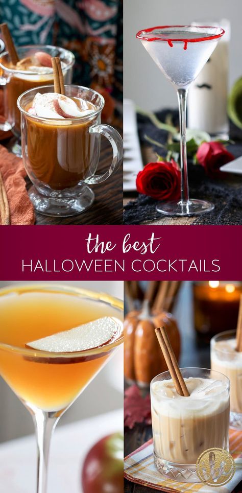 Cocktail Recipes Halloween, Pumpkin Cheerios, Spooky Punch, Cocktails For Fall, Cheerio Treats, Pumpkin Cider, Fall Cocktail Recipes, Halloween Food Snacks, Caramel Pears