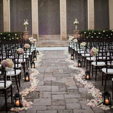 Romantic Outdoor Ceremony Decor // Archetype Photography // http://www.theknot.com/weddings/album/a-glamorous-wedding-in-houston-tx-140099 Wedding Ceremony Outline, Ceremony Outline, Wedding Aisles, Ceremony Decorations Outdoor, Wedding Outdoor Ceremony, Winter Wedding Planning, Wedding Lanterns, Wedding Outdoor, Ceremony Decor