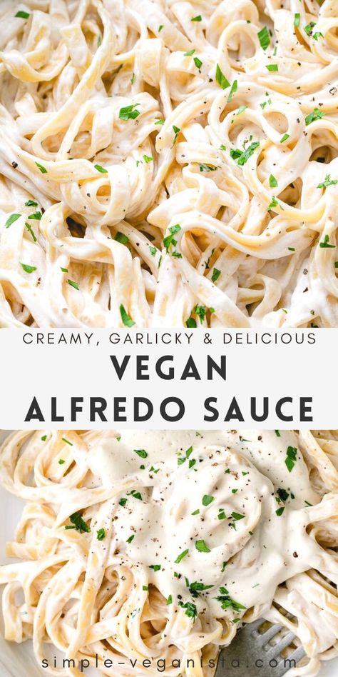 Dairy Free Alfredo Sauce, Vegan Alfredo Sauce, Creamy Vegan Pasta, Vegan Alfredo, Pasta Recipes Alfredo, Pasta Alfredo, Alfredo Sauce Recipe, Diner Recept, Vegan Pasta Recipes