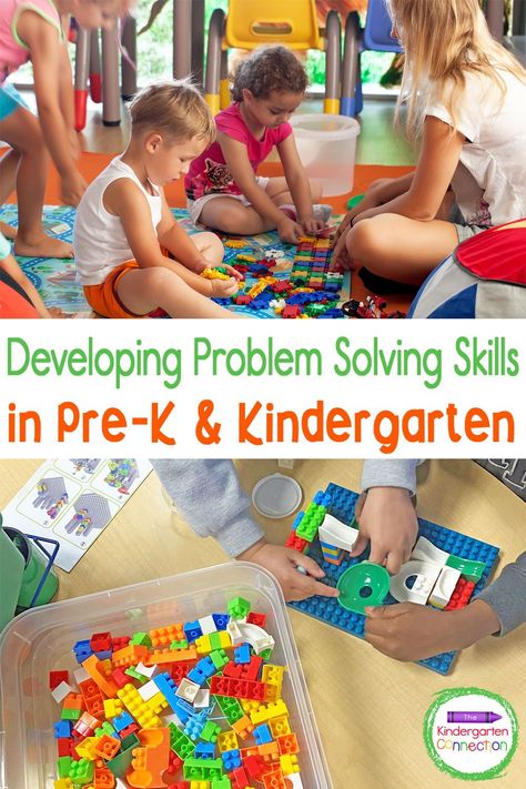 Have you ever avoided situations in your classroom because you thought students would argue or get upset? we can’t develop problem solving skills if we never have problems! Read on for more about the importance of developing Pre-K & Kindergarten problem solving skills! Problem Solving For Preschoolers, Kindergarten Problem Solving Activities, Problem Solving Kindergarten, Problem Solving Activities For Kids, Kindergarten Math Problems, Kindergarten Teacher Classroom, Positive Classroom Management, Kindergarten Classroom Management, Problem Solving Activities