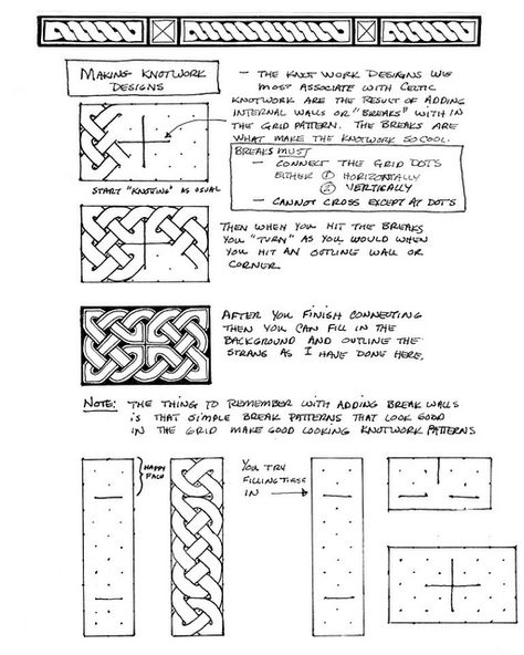 Drawing Celtic Knots Page 3 by ppinchawagener flicker, via Flickr Celtic Knot Tutorial, Celtic Knot Drawing, Arte Viking, Zentangle Tutorial, Tangle Doodle, Knots Tutorial, Celtic Patterns, Celtic Knotwork, Tangle Patterns