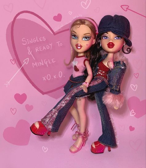 Bratz Valentines Day, Bratz Valentines, Indie Pictures, Girly Nostalgia, Bratz Characters, Bratz Doll Outfits, Photoshoot Backdrops, Brat Doll, Bratz Girls