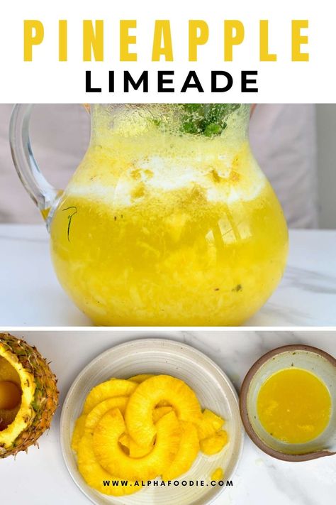 Pineapple Limeade, Refreshing Summer Drinks Healthy, Pineapple Ideas, Summer Beverages, Lime Lemonade, Pineapple Lemonade, Healthy Juice Drinks, Iced Drinks Recipes, Tea Drink Recipes