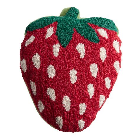 Red Strawberry Shaped Indoor Outdoor Throw Pillow - World Market Strawberry Pillow, Berry Print, Pinterest Contest, Print Pillow, Red Strawberry, Outdoor Throw Pillow, Indoor Outdoor Pillows, Tropical Decor, World Market