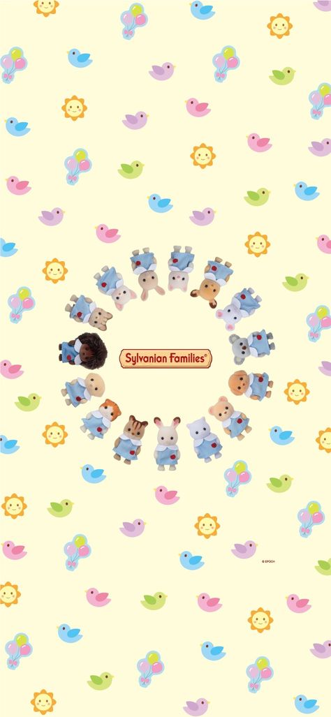 Sylvanian Families Wallpaper, Wallpaper Matching, Calico Critters Families, Kawaii Bags, Wallpaper Purple, Sylvanian Families, Aesthetic Themes, Cute Images, Ipad Wallpaper