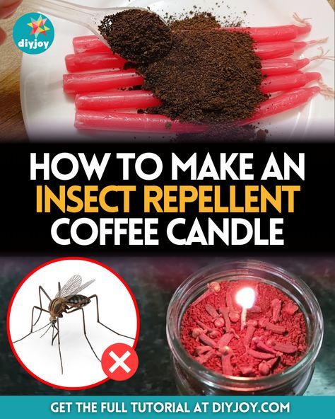 Diy Insect Repellent, Diy Mosquito Repellent Candle, Bug Repellent Candles, Diy Coffee Candle, Wine Bottle Tiki, Mosquito Repellent Candle, Mosquito Repellent Homemade, Wine Bottle Tiki Torch, Diy Mosquito Repellent