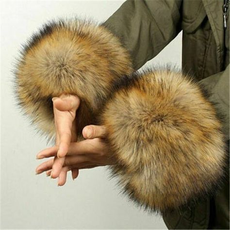 Fur Parka, Winter Outerwear, Wrist Warmers, Wrist Cuffs, Ankle Cuffs, Fur Fashion, Real Fur, Womens Gloves, Winter Accessories