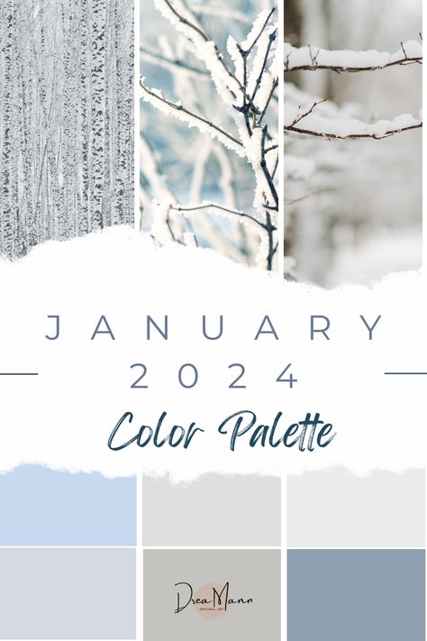 A wintery cool color palette to bring your love of the outdoors inside. January Color Palette, Cool Winter Color Palette, January Colors, Cool Color Palette, Winter Color Palette, Outdoors Inside, Cool Winter, Sanctuary Bedroom, Winter Color