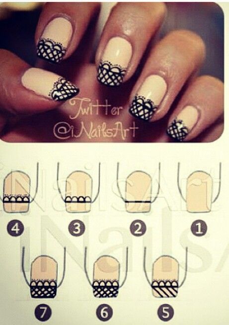 60 Easy Nail Art Tutorials Step By Step Quilted Nails, Classic Nail Art, Lace Nail Art, Chevron Nails, Rose Nail Art, Lace Nails, Plaid Nails, Winter Nail Art, Beautiful Nail Art