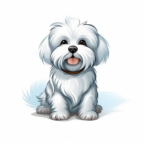 Maltese Illustration, Maltese Dog, Maltese Dogs, Psd Icon, Dog Illustration, Illustration Vector, Yorkshire Terrier, Vector Photo, Maltese