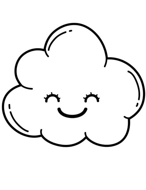 Happy Cloud coloring page Cloud Coloring Page, Cloud Printable, Cloud Outline, Cloud Template, Language Development Activities, Easy Toddler Crafts, Weather Cloud, Color Sheets, Cotton Clouds