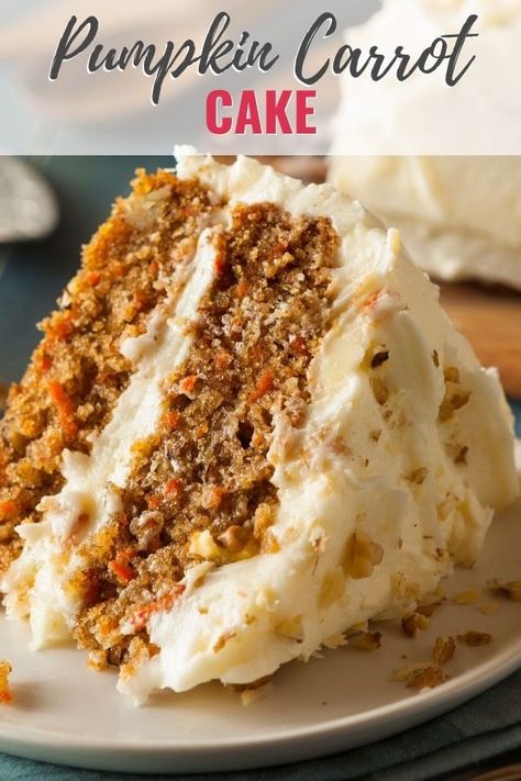 Pumpkin Carrot Cake is the dessert that you did not know that you needed. It is a super moist and tender cake that is easy to make and perfect for almost any occasion and any time of the year. Pumpkin Carrot Cake Recipe, Carrot Cake Recipe Homemade, Carrot Cake With Pineapple, Homemade Carrot Cake, Moist Carrot Cakes, Keto Chocolate Cake, Pumpkin Cake Recipes, Shortcake Recipe, Vegan Carrot Cakes