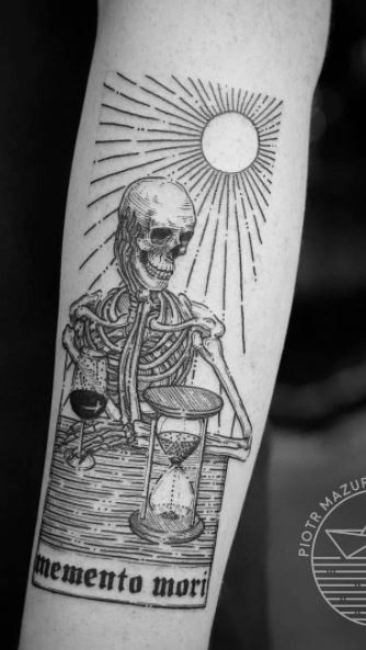 Moments Mori Tattoo, Memento Mori Skull Tattoo, Moments Mori, Tat Sleeve, Memento Mori Tattoo, Momento Mori, Sleeves Ideas, Sleeve Ideas, Memento Mori