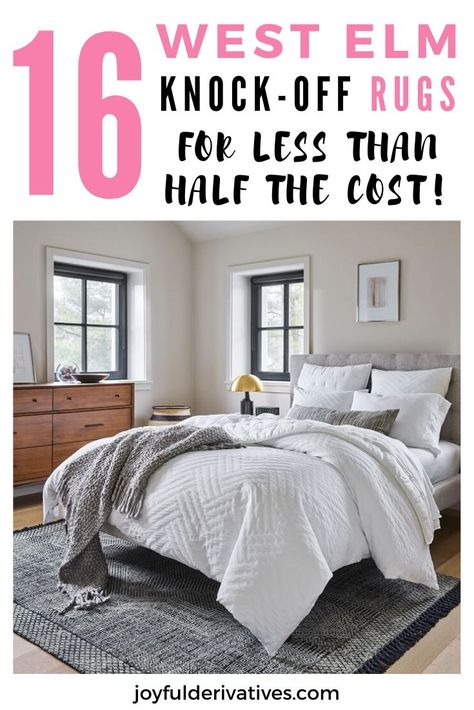 16 Affordable West Elm Rug Look-Alikes For Half the Cost or Less // If you are are looking for the West Elm modern and Mid-Century style but are on a tight budget, this post is for you! I found 16 rugs from West Elm and for their dupes for less than half the cost! These knock off West Elm rugs will give you all the style minus the empty bank account! #Westelmlookalikes #Westelmrugknockoffs #Affordablerugs West Elm Rugs, West Elm Style, Distressed Persian Rug, West Elm Rug, Affordable Mid Century Modern Furniture, Look Alikes, Boho Space, Farmhouse Area Rugs, Boho Mid Century