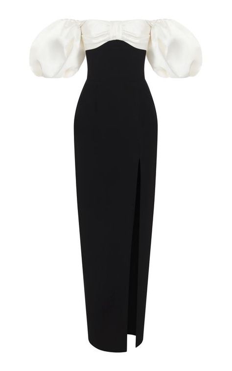 Evening Gowns With Sleeves, Black And White Dress, Trending Dresses, Classy Dress, Bridesmaids Dresses, Fancy Dresses, Moda Operandi, Evening Gown, Classy Outfits