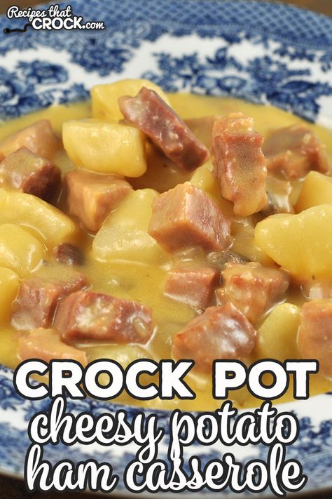 I absolutely love this Crock Pot Cheesy Potato Ham Casserole recipe. It is super simple to prepare and has an amazing flavor! Comfort food at its best! Potato Ham Casserole, Ham And Potato Recipes, Crockpot Ham And Potatoes, Cheesy Potatoes Crock Pot, Ham Recipes Crockpot, Scalloped Potatoes Crockpot, Ham Casserole Recipes, Ham And Potato Casserole, Crock Pot Potatoes