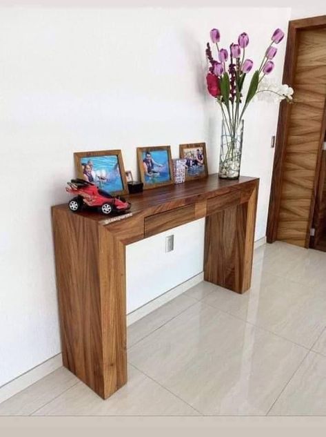 Minimalist Wood Furniture, Flat Interior Design, Casa Interior, Console Table Styling, Tv Room Design, Wooden Console Table, Pooja Room Design, Fancy Houses, Living Room Ceiling