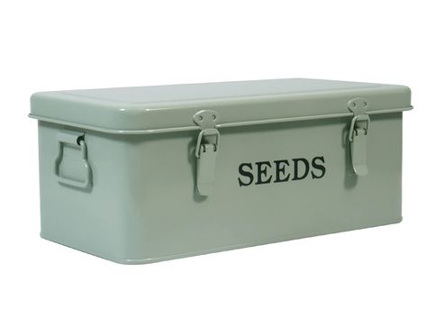 PRICES MAY VARY. Premium Quality: This seed storage container is made of high-quality durable powder coated galvanized steel metal, which can protect this seed box from rust for long term use. And It is easy to clean with a wet towel and wipe down with a dry paper towel. Four Separated Compartments: Our garden seed tin has 4 spacious compartments that is great for storing both large and small seed packets in sections, you can store seed packets of various sizes as well as bulbs, the larger compa Soil Storage Container, Garden Seed Storage, Garden Seed Organizer, Seed Storage Organization, Seed Packet Display, Envelope Storage, Small Garden Tools, Metal Storage Containers, Rustic Farmhouse Furniture